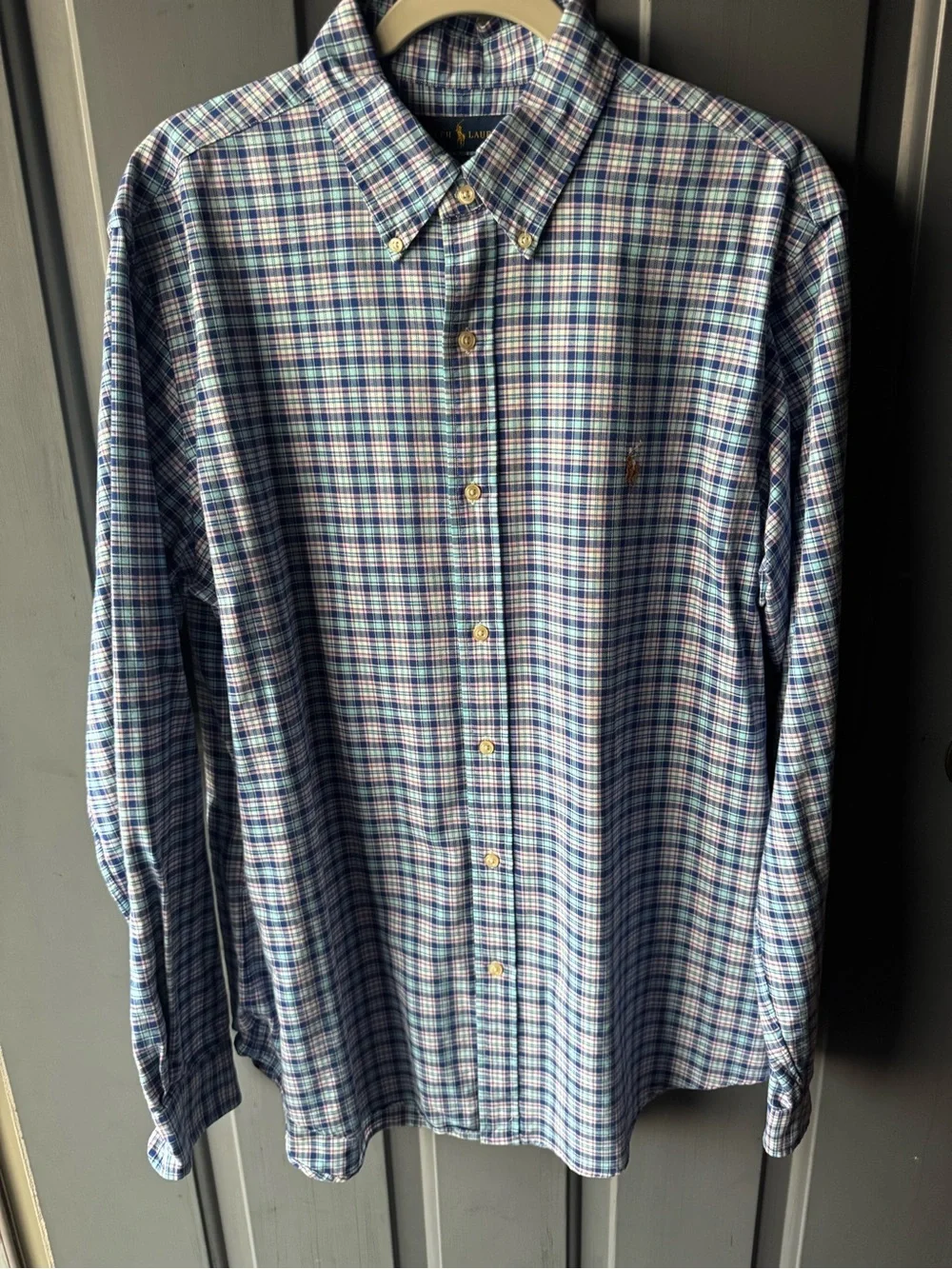 Ralph Lauren Men’s Multi-Blue Plaid Button-Down Shirt